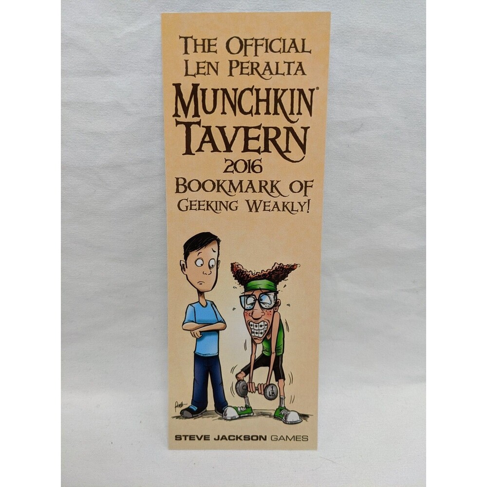 The Official Len Peralta Munchkin Tavern 2016 Bookmark Of Geeking Weakly Promo